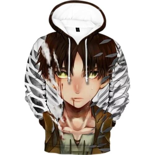 New Cartoon Attack on Titans 3D Hoodies Sweatshirts Men Women Hot Sale Spring Autumn Pullovers Cartoon Attack on Titans Tops