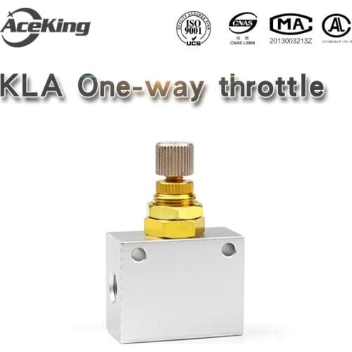 KLA One way throttle valve KLA-06/08/10/15/20/25/32/40/50 pneumatic flow control valve regulating valve KLA-06 KLA-08 KLA-10