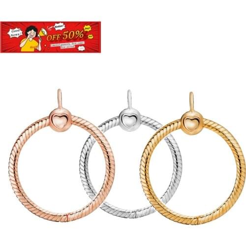 Fit Original Pandora Necklace 925 Sterling Silver O Pendant DIY Birthday Gift Charms Fashion Jewelry
