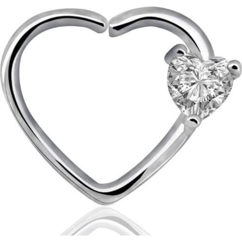 A pair of hypoallergenic hot love zircon nose ring multi-function earrings ear bone nail puncture Europe Style for Women