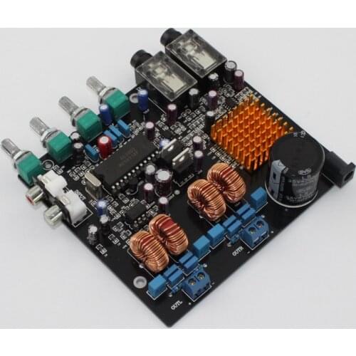 DC24V 50W+50W TPA3116 + M65831 Class D 2.0 channel Digital amplifier board with Karaoke microphone input