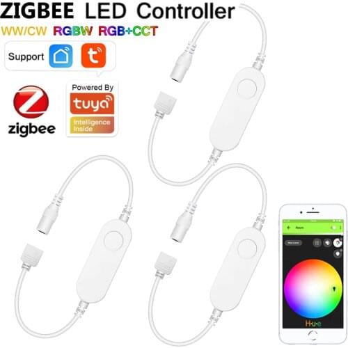 Zigbee 5050 RGB/RGBW/RGBCW/CCT Dimmer Smart LED Strip Controller Smart Life APP Voice Control Echo Plus SmartThings Zigbee2mqtt