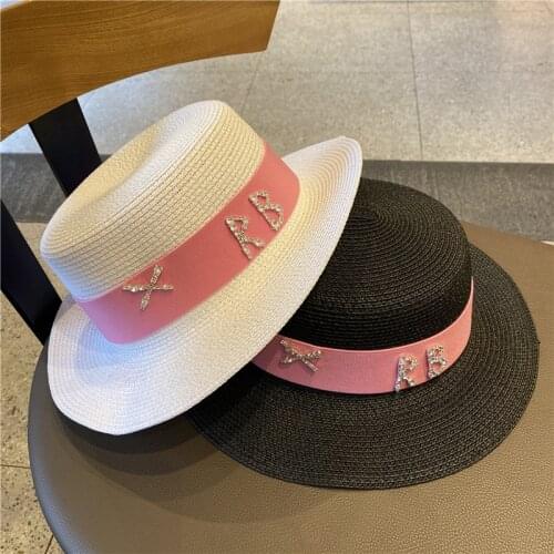 High Quality Wide Brim Sun Hat Women Vintage Boater Straw Hat Classic Ribbon Band Summer Hat Derby Beach Hat