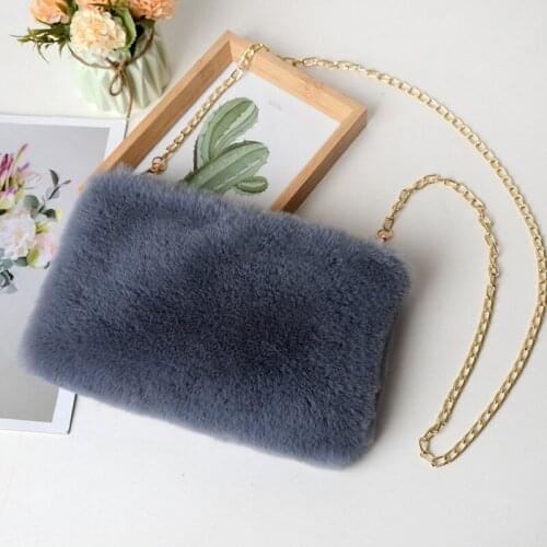 Faux Fur Crossbody Bags For Women Autumn Winter Plush Purses And Handbags Female Phone Shoulder Bag Girls