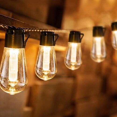 LED Solar String Lights Outdoor Decoration Light Bulb IP65 Waterproof Patio Lamp Holiday Garland For Vegetable Garden Furniture