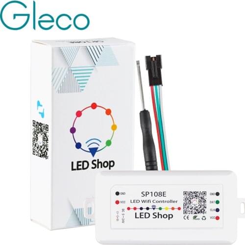 SP108E WiFi LED Controller wireless control by smart phone APP For RGB RGBW Pixel LED Strip WS2812B SK6812 APA102 DC5-24V