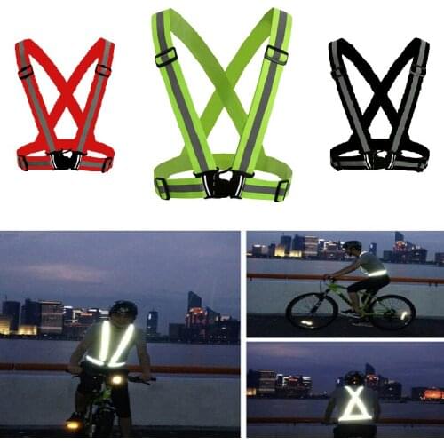 Reflective Vest High Visibility Unisex Safety Fluorescence Work Vest Running Strap Adjustable Cycling Wholesale Outdoor Elastic