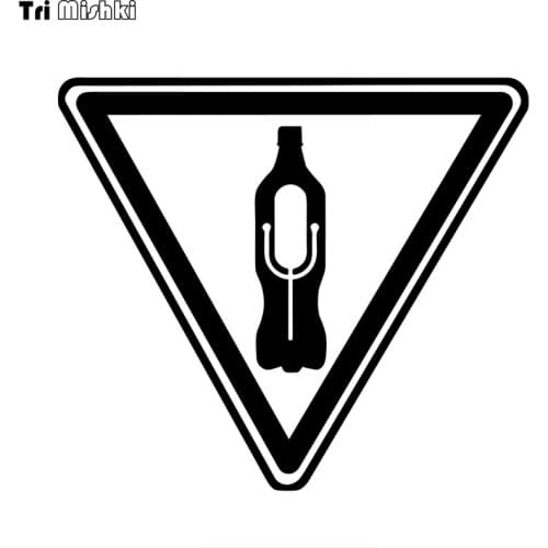 Tri Mishki HZX809# 15*17cm Inverted triangle bottle car sticker funny Vinyl Decals Motorcycle Accessories Stickers
