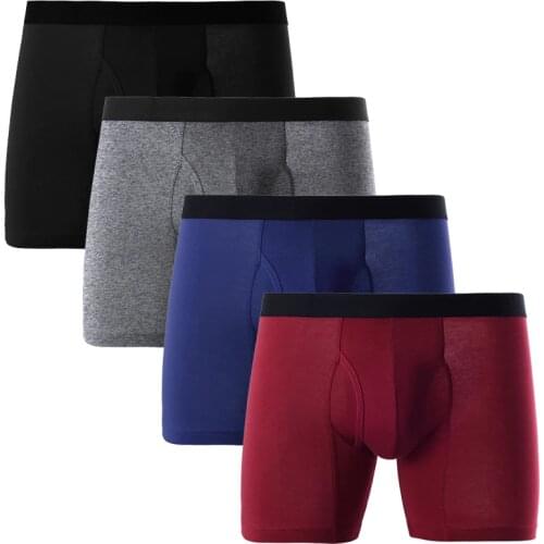 European Big Boxers Men Underwear EUR Open Fly Shorts boxers Cotton Soft Breathable Man Shorts Gay Underpaints U-convex Y876