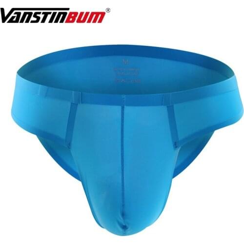 VANSTINBUM Briefs Sexy Mens Low Rise Penis Pouch Panties Breathable Bikini Briefs Men Ice Silk Seamless Bulge Underwear M-3XL