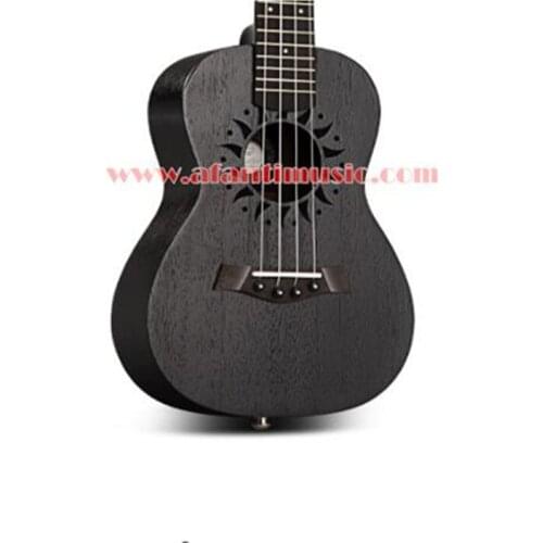 Afanti 23 inch Black sun style Mahogany top 4 strings Ukulele