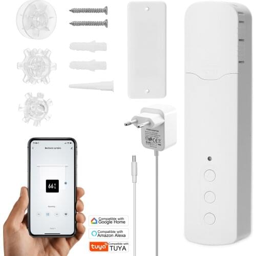 Tuya WiFi TM616EGWT Smart Pull Bead Curtain Motor Smart Home Electric Curtain Motors APP/Voice Control fot Alexa Google Home
