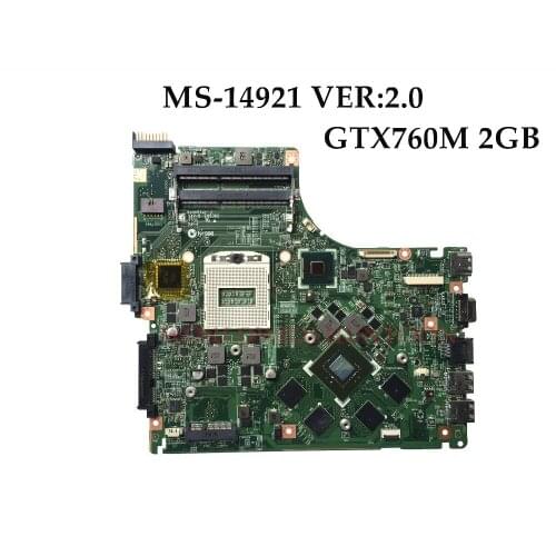High quality MS-14921 VER:2.0 for MSI GE40 CR42 Laptop Motherboard PGA947 DDR3 GTX760M 2GB DDR5 100% Fully Tested