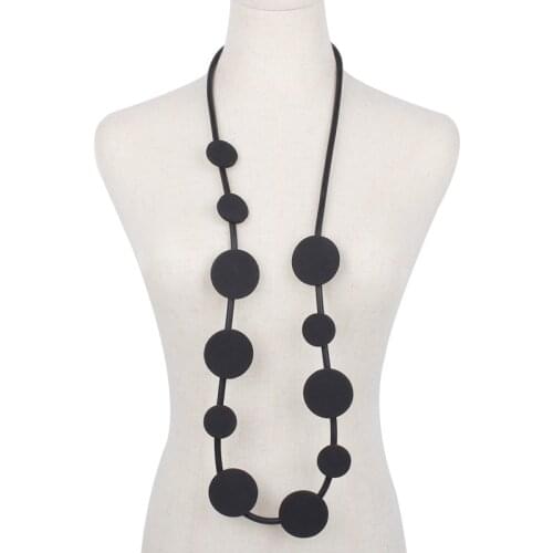 YD&YDBZ Strange Big Round Pendant Necklaces Women Ethnic Style Statement Necklace Fashion Design Rubber Jewelry Sweater Chains