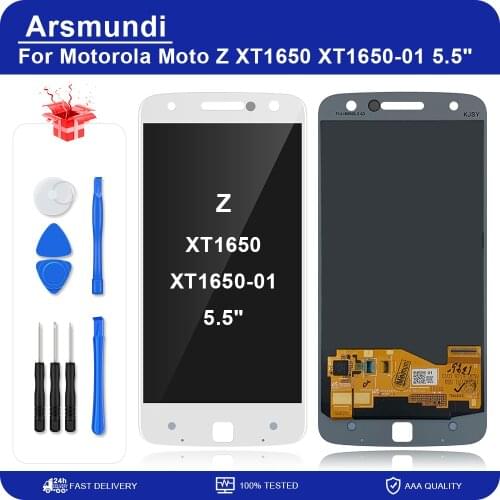 For Motorola Moto Z Droid XT1650 XT1650-01 AMOLED LCD Display Touch Screen Digitizer Assembly Replacement LCDs + Gifts