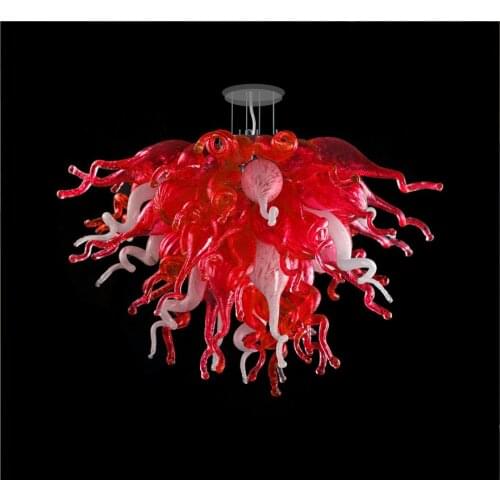 110v/240v Cheap Red and White Majestic Lighting Chain Hanging Led Crystal Artistic Chandeliers