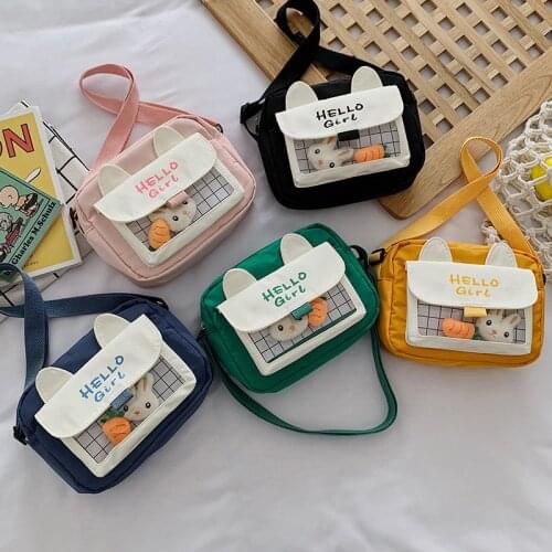 Female Canvas Bag Cartoon Rabbit Messenger Bags For Women Student Cute Girl Shoulder Bag Ladies Shopping Handbag Crossbody