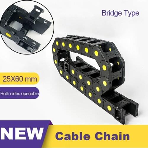 25x60 Nylon Mochine Towline 25 Plastic Cable Chain Drag Chain Transmission Chains Bridge Type L 1m 25*60