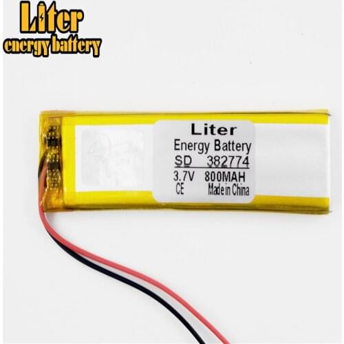 3.7V,800mAH,382774 polymer lithium ion / Li-ion battery for GPS,mp3,mp4,mp5,dvd,,model toy mobile