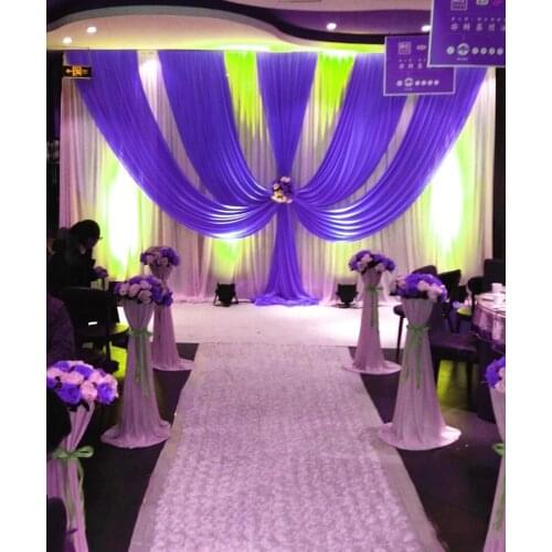 3M*6M wedding backdrop with swags backcloth Party Curtain Celebration Stage Performance Background Satin Drape wall valance