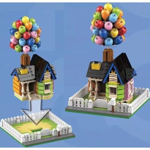 555Pcs City Suspended Table Tension Balance Balloon House Building Blocks High-Tech Yard Building Block Toys for Children
