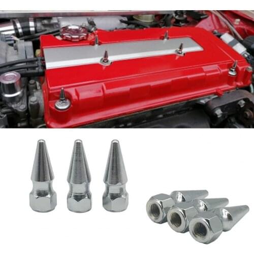 6Pcs Spike Bolt Nut M6X1.0 Sturdy Carbon Steel Car Spike Valve Cover for Honda H23A1 Nuts Bolts Auto Replacement Parts