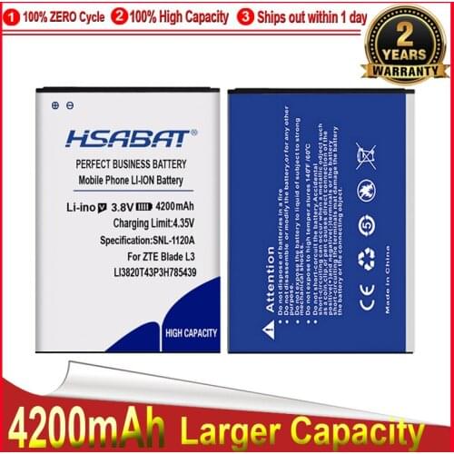 HSABAT 4200mAh LI3820T43P3H785439 battery for ZTE Blade L3