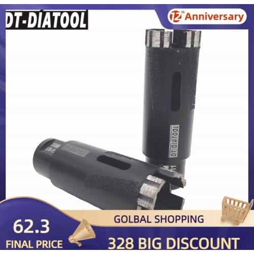 DT-DIATOOL 2pcs/pk 5/8-11 Thread Dia 35mm Laser Welded Diamond Dry Drilling Core Bits Hard Granite Marble Nature Stone Hole Saw