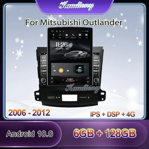 Kaudiony 9.7" Tesla Style Android 10.0 Car Radio Automotivo For Mitsubishi Outlander Car Dvd Player Auto GPS Navigation DSP 4G