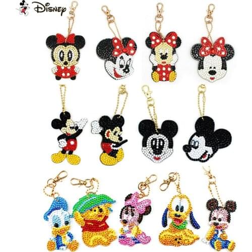 Disney 5D Diamond Painting Keychain Special Rhinestone Cartoon Mickey Minnie DIY Craft Kits Cross Stitch Key Chain Accessories