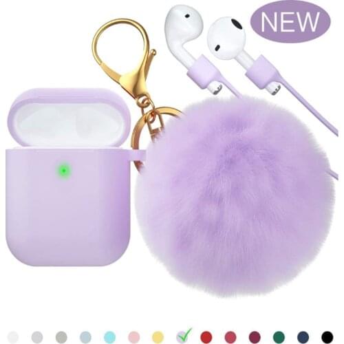 Case for Airpods Pro 2 1 Cute Luxury Hairball Airpods2 Earphone Protector Accsessories With Keychain Apple AirpodsPro Cases