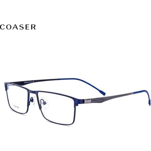 Coaser Super Light Titanium Alloy Clear Glasses Frame Men German Design Wide Square Spectacle Optical Eyeglasses Myopia Eyewear