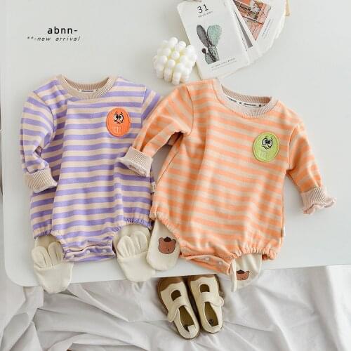 Baby Bodysuit Fashion Striped Long Sleeve Clothes Boys Girls Spring Autumn 2021 New Cotton Jumpsuit Children Palysuit Overalls