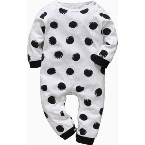 Autumn Cotton Baby Romper Long-sleeved Dot Newborns Jumpsuit Toddler Baby Boys Girls Clothes Infant Clothing