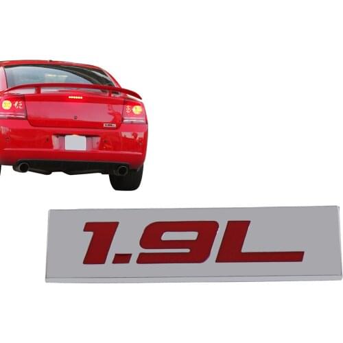 Chrome Red 1.9L 1.9 L for Engine Fender Trunk Lid Emblem Decal Badge Sticker