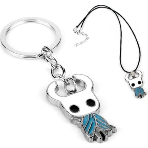 Game Accessories Hollow Knight Protagonist Keychain Cartoon Pendant Keyholder Men Womens Handmade Trinket Key Ring