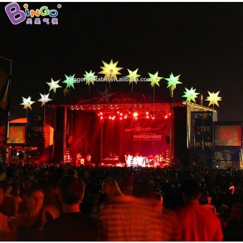 Customized 1.6 m Inflatable Color Star Suspended LED Lamp Wedding Party Decoration