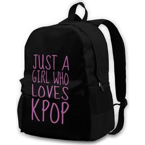 K Pop Backpacks Trekking Female Pattern Backpack Elegant Polyester Bags