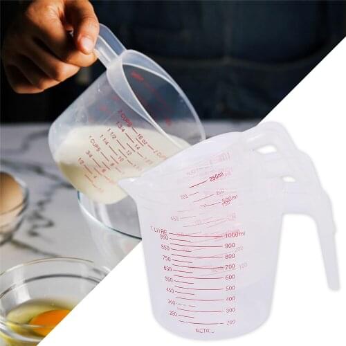 Quality 250/500/1000ML Plastic Measuring Cup Jug Pour Spout Surface Kitchen Tool Supplies Quality Cup With Graduated