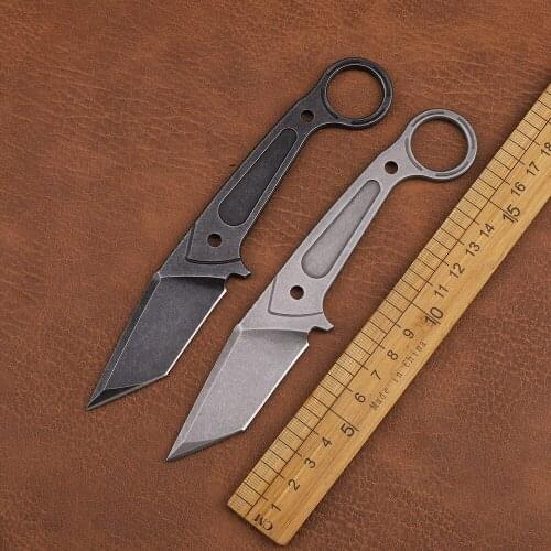 DC53 Blade Pocket Neck Fixed Tactical Camping Survival Fruit Knife EDC Tool Belt K Sheath