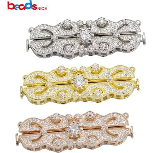 Beadsnice Multi Strand Necklace Clasp for Necklace Making CZ Pave Jewelry Clasp in Sterling Silver ID39216