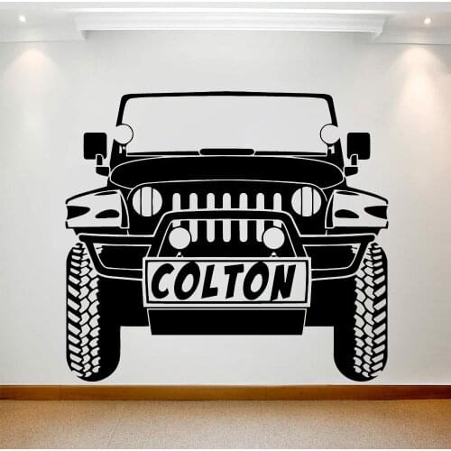 Off-road Vehicle Wall Decal Custom Nmae Sticker Man Boy BedRoom Home Decor Wallpaper Decoration Personalized Teen Room Mural M04