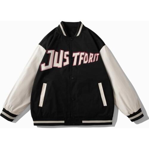 2021 Autumn New Arrival Bomber Jacket Mens High Street Hip Hop Vintage Unisex Oversized All-match Single Breasted Bomber Coats