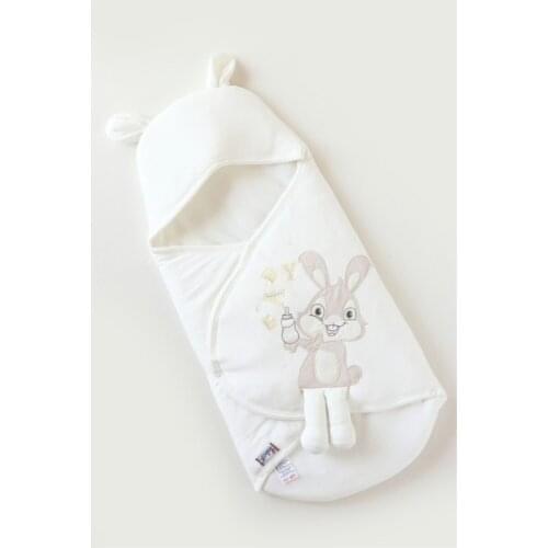 Cream Embroidered Swaddle Blanket Your Baby Comfortable and Easy To Move Our Products will not hurt your babys delicate tenine