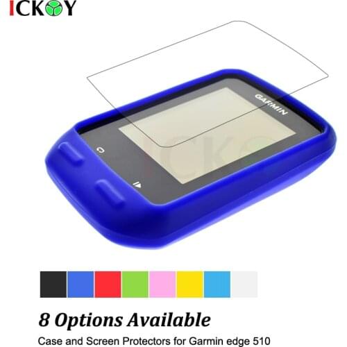 Outdoor Cycling Road/Mountain Bkie Cycling Blue Skin Cover Anti-Knock Case + LCD Screen Film Protector For Garmin GPS Edge 510