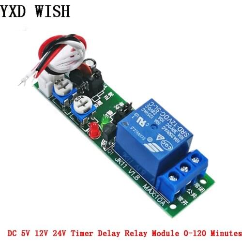 DC 5V 12V 24V Adjustable Cycle 120min Timer Delay On/Off Switch Relay Module 0~120 minutes 1 Channel Timer Control Switch Relays
