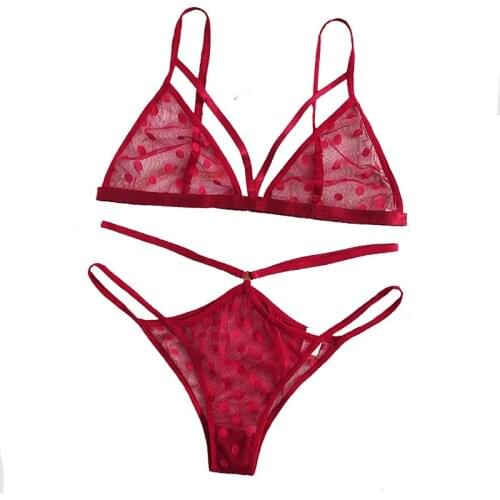 Sexy Bralette Bra Sets Underwear for Women Polka Dot Thin Lingerie Set Breathable Comfortable Intimates Bras Set for Girls