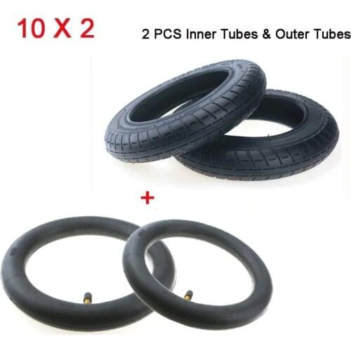 2 Pcs 10 Inches Updated Tires for Xiaomi M365 Scooter Tyre Thicken Inflation Wheel Tubes Outer Tires for Xiaomi Electric Scooter