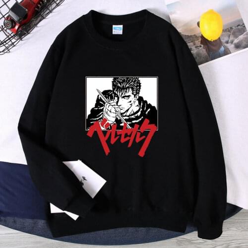 Fashion Crewneck Sweatshirts Berserk Guts Funny Cosplay Hoodies Men Manga Sweatshirt 90s Unisex Pullover Hip -Hop Top Tracksuits