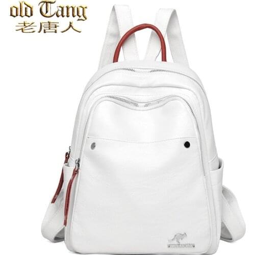Soft Waterproof Leather Casual Backpacks High Quality Fashion Travel Tote Bag for Teenage Girls 2021 School Backpacks Women Bag